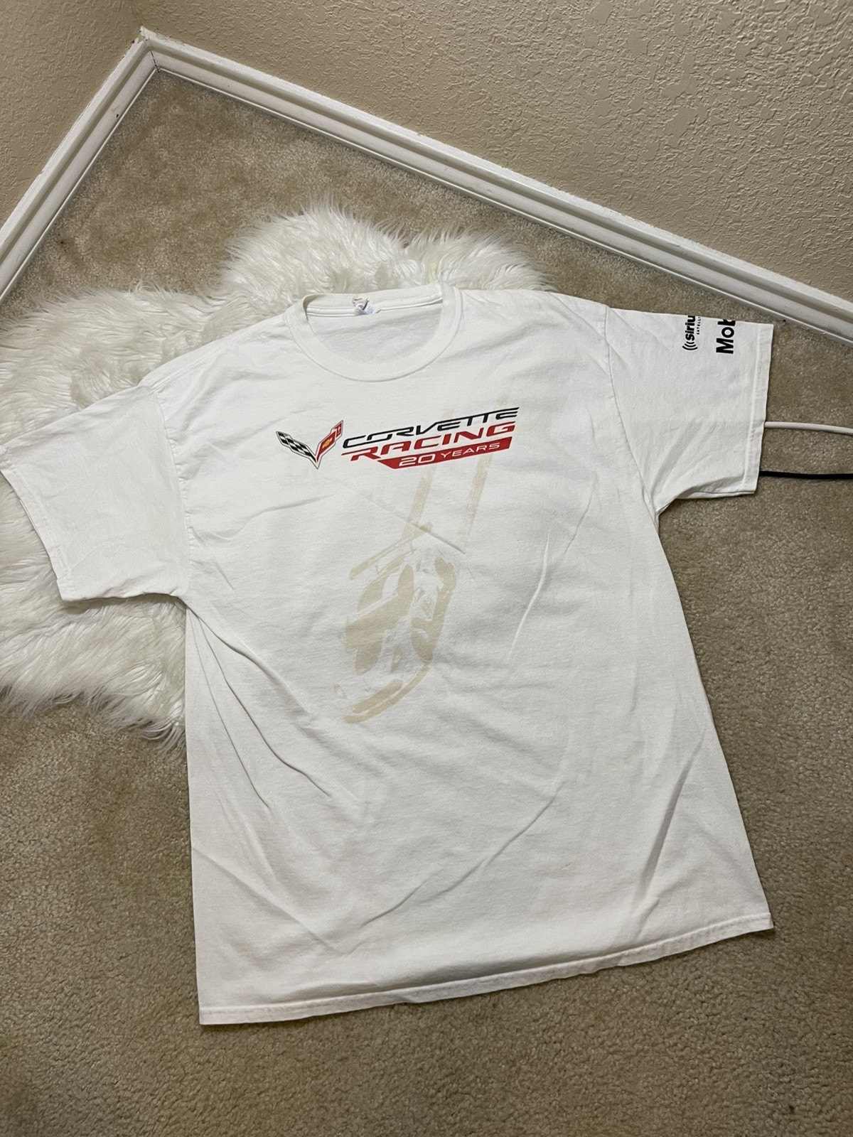 Corvette Racing 20 Years White T Shirt Size Xl Rolex 24 Daytona Imsa Promo